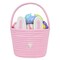 Easter Basket for Kids & Babies - Soft & Safe Handwoven Cotton Rope Bunny Basket, Easter Egg Hunt & Festive Decor, White Pink, Small